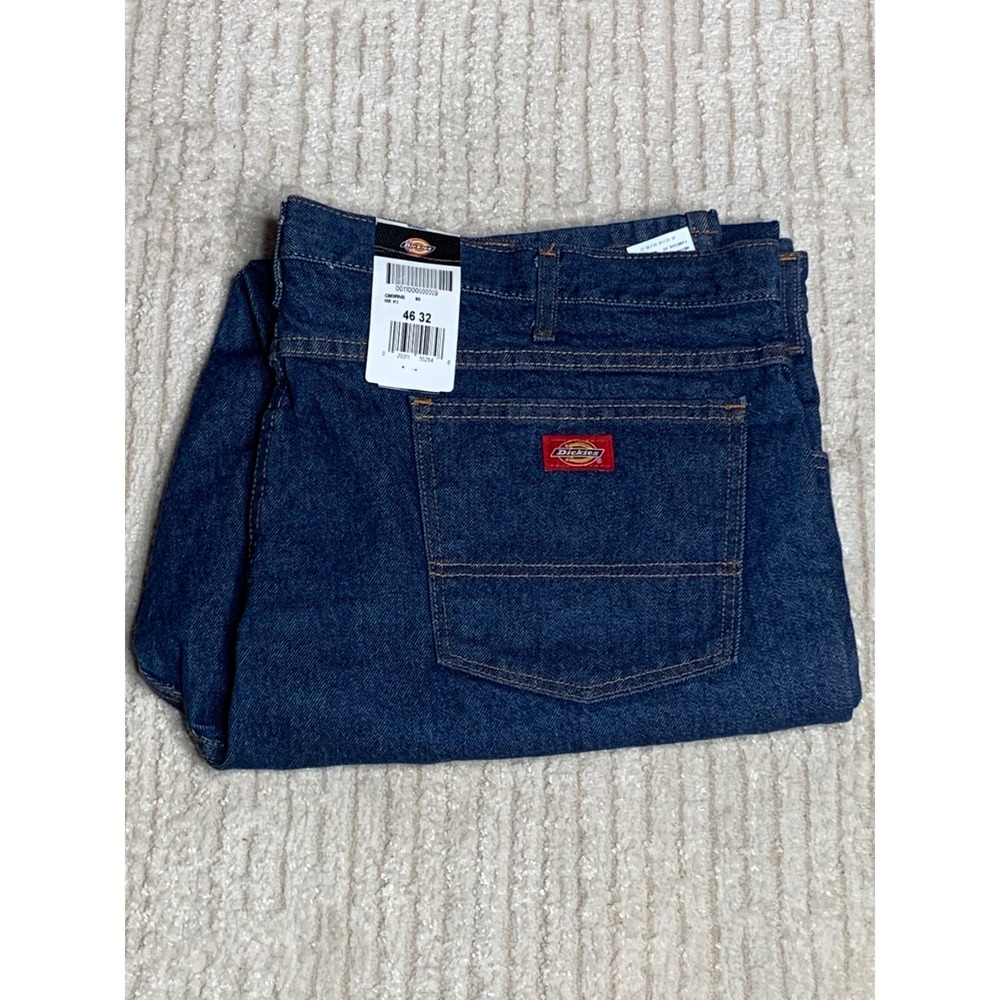 Dickies Mens 46x32 Regular
Fit 5-Pocket Work Jeans
Denim 100% Cotton‎ New